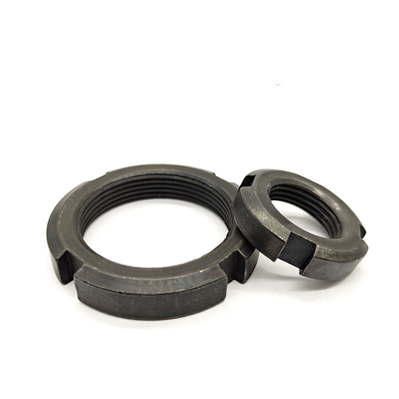 Dado tondo con bloccaggio a fessura con doppia sicurezza