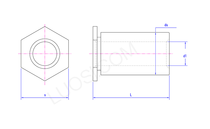 Stainless steel hexagonal rivet nut column Stainless steel hexagonal rivet nut column