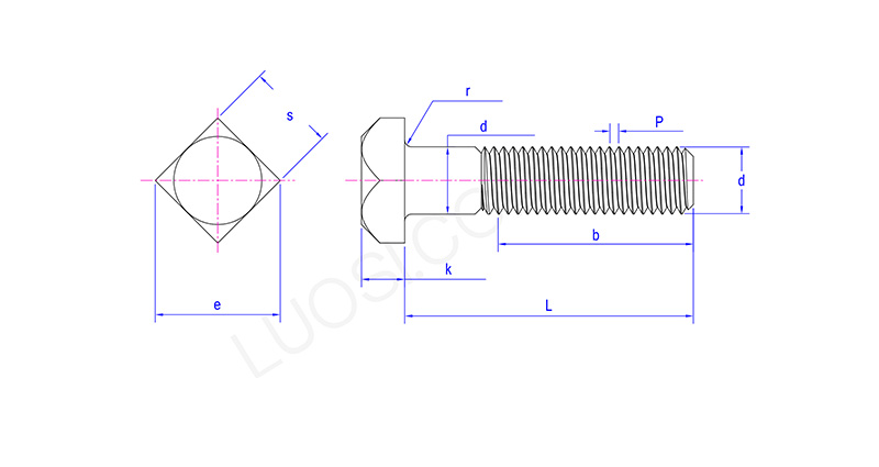 Grade 5 Square Head Bolt