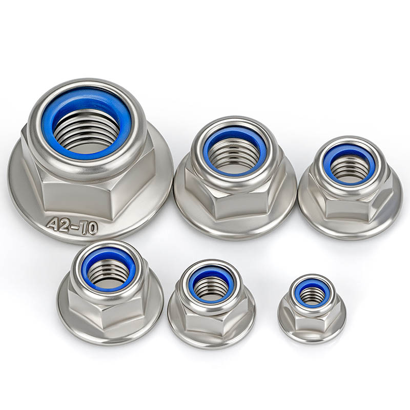 Dado di bloccaggio in nylon con flangia